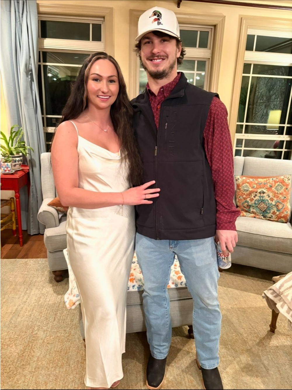 Kenneth Cole Ivory Satin Slip Maxi Dress